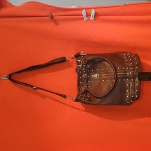 Rustic couture bucket bag leather